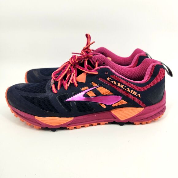 Brooks Cascadia 11 Gore Tex Shoes Womens 9.5 Black Pink Raspberry Trail Running - Picture 3 of 10